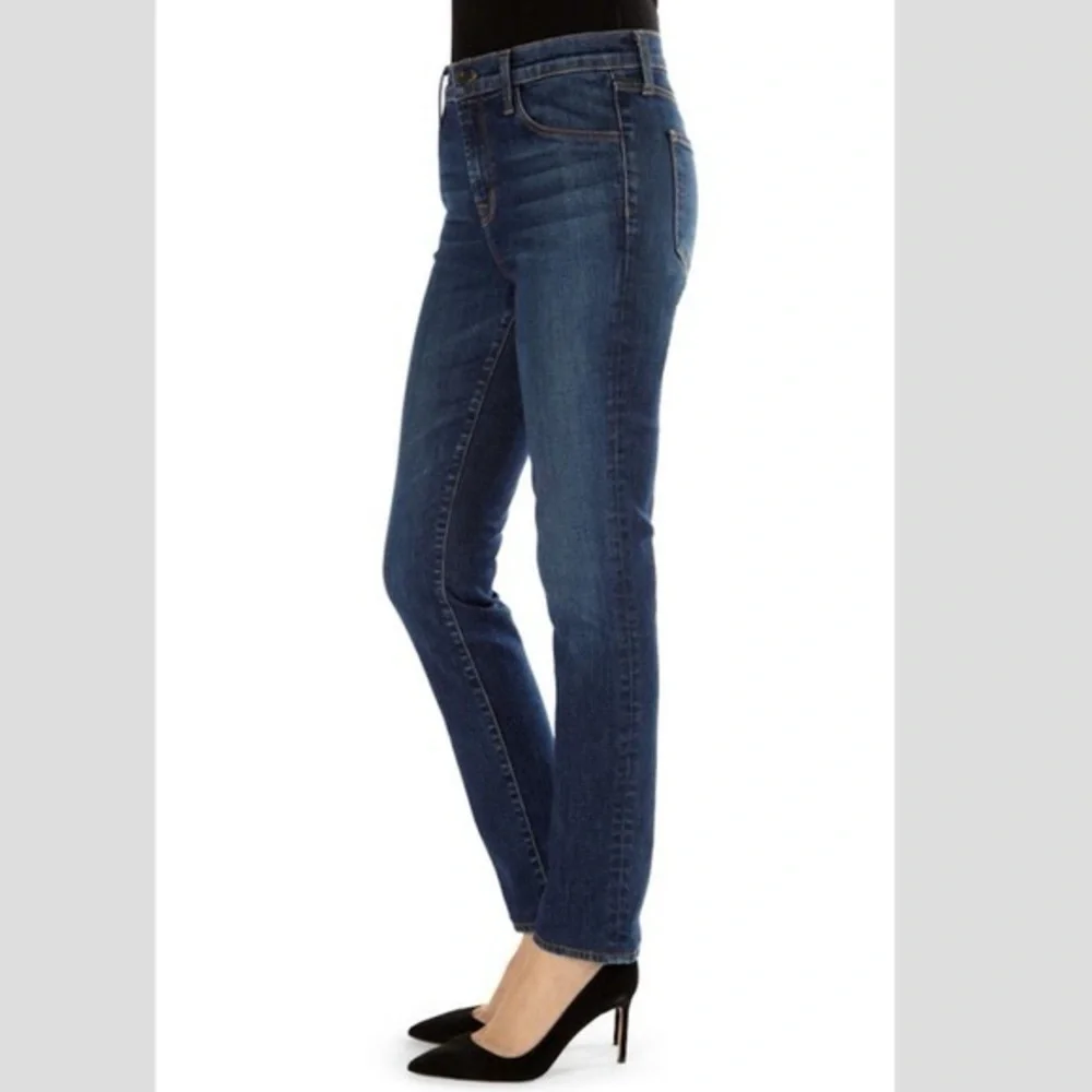 J Brand Ruby High Rise Straight Jeans Size 28 Blue Stretch Ankle